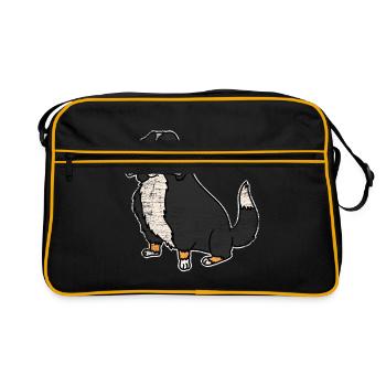 Berner Sennenhund - Retro Tasche - Schwarz/Gold - Vorne