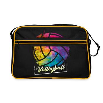 Beach volleyball sport gift - Retro Bag - black/gold - Front