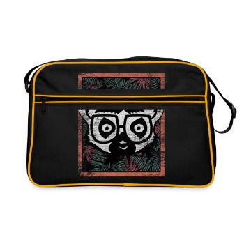Lemur Madagascar gift - Sac Retro - noir/or - Devant