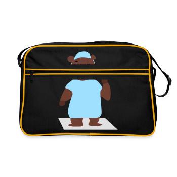 Bär Chirurg - Retro Tasche - Schwarz/Gold - Vorne