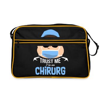 Chirurg Ärztin - Retro Tasche - Schwarz/Gold - Vorne