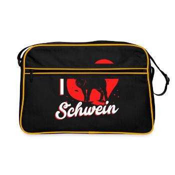 Cadeau d'amour de porc - Sac Retro - noir/or - Devant