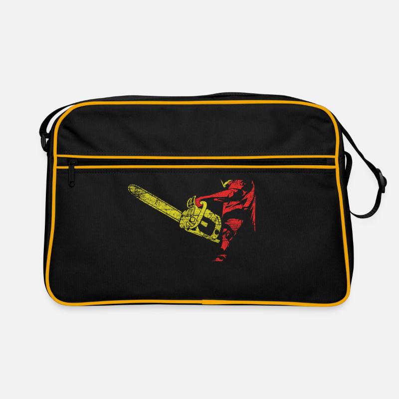 Forstwirt Arbeit - Retro Tasche - Schwarz/Gold