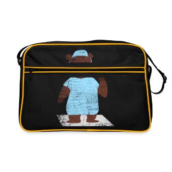 Bär Chirurg Geschenk - Retro Tasche - Schwarz/Gold - Vorne