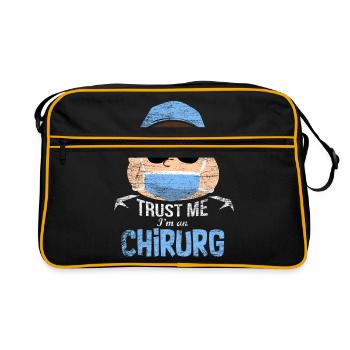 Chirurg Geschenk - Retro Tasche - Schwarz/Gold - Vorne