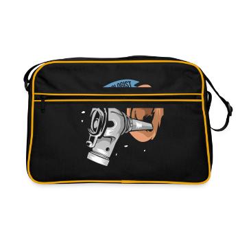 Halz-nasen-ohen-arzt - Retro Tasche - Schwarz/Gold - Vorne