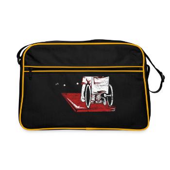 Boccia Rollstuhl Athlet - Retro Tasche - Schwarz/Gold - Vorne