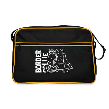 Border Collie Chef - Retro Bag - black/gold - Front