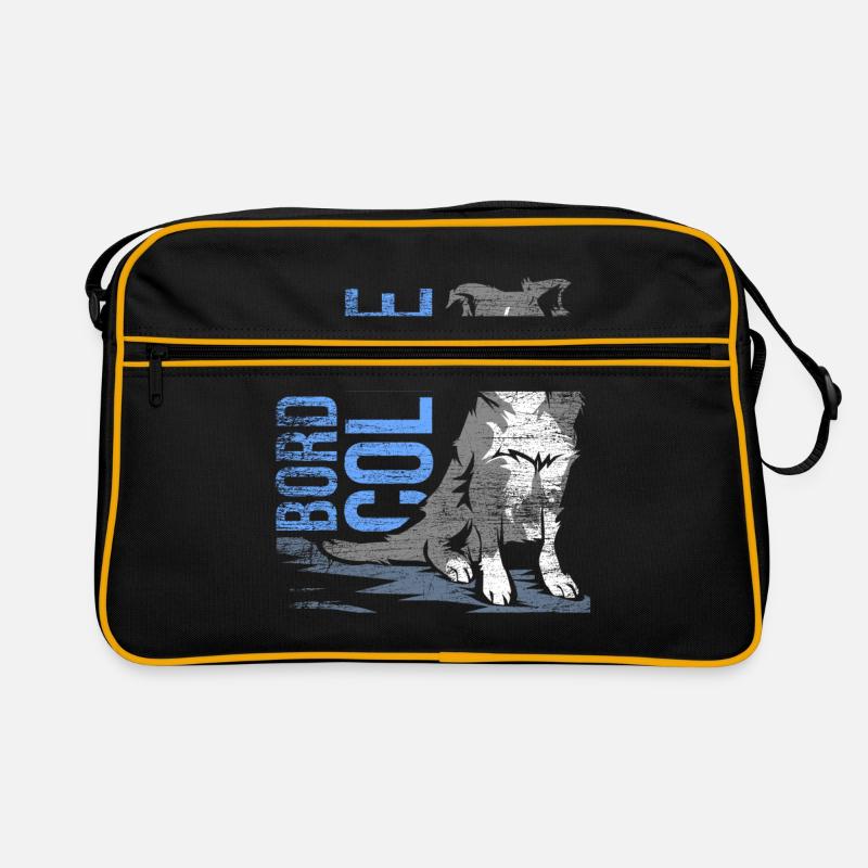 Border collie - Sac Retro - noir/or