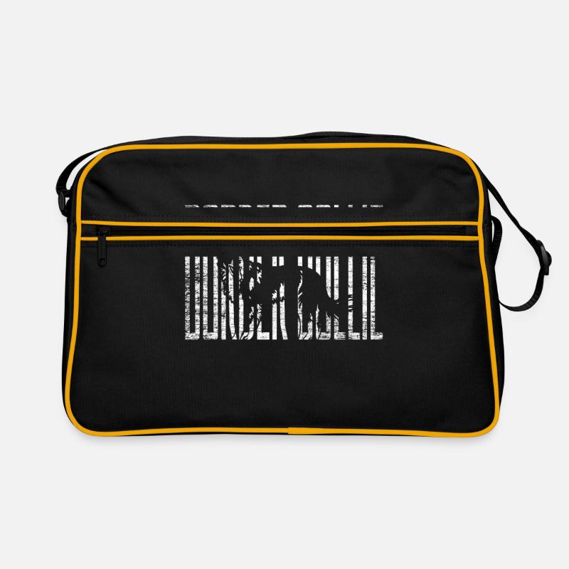 Border Collie - Retro Tasche - Schwarz/Gold