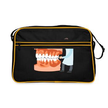 orthodontist - Retro Bag - black/gold - Front