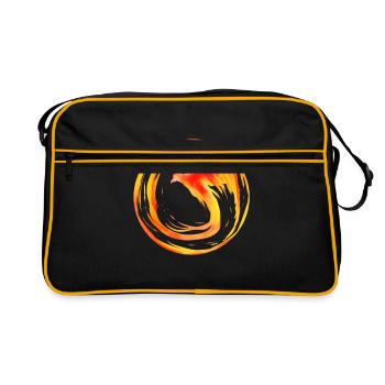 FIRE CIRCLE - Cercle de feu phénix en feu - Sac Retro - noir/or - Devant