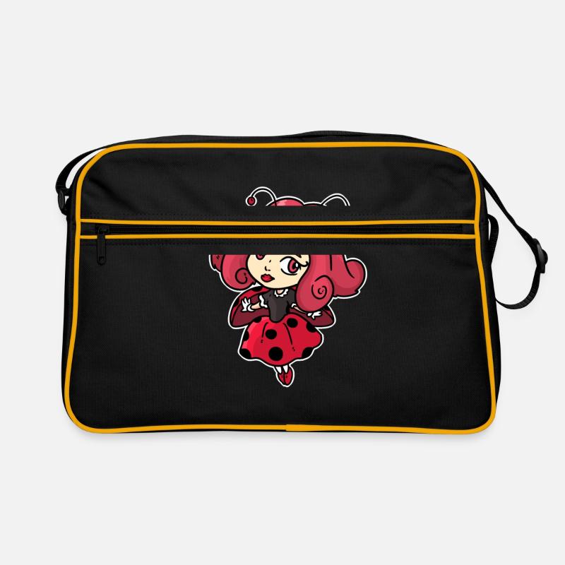 Marienkäfer Prinzessin - Retro Tasche - Schwarz/Gold