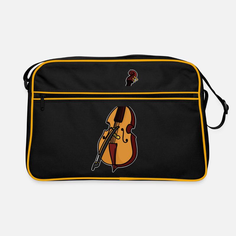 Kontrabass - Retro Tasche - Schwarz/Gold