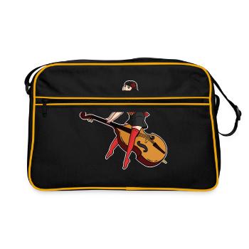 Fille de contrebasse - Sac Retro - noir/or - Devant