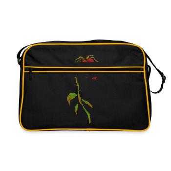 Verwelkte Rose - Retro Tasche - Schwarz/Gold - Vorne