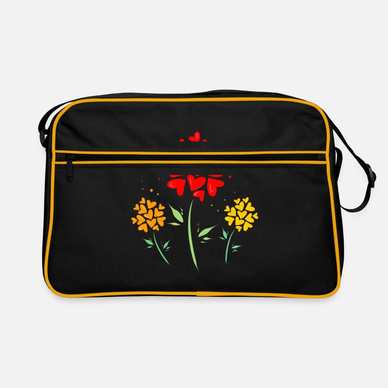Herzen Blumen Retro Tasche