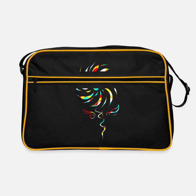 Colorful Windflower - Retro Bag - black/gold