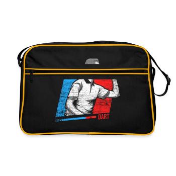 joueur de fléchettes - Sac Retro - noir/or - Devant