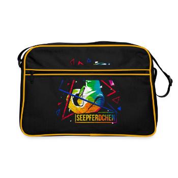 Seahorse polygon gift - Retro Bag - black/gold - Front