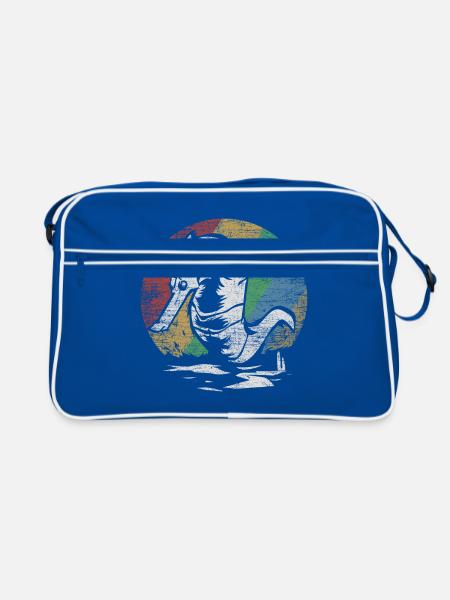 Cadeau hippocampe - Sac Retro - bleu/blanc - Devant