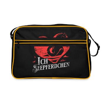 Seahorse love gift - Retro Bag - black/gold - Front