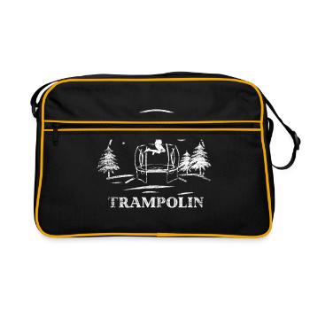 Trampolin Geschenk - Retro Tasche - Schwarz/Gold - Vorne