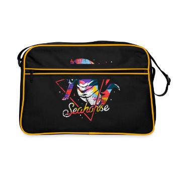 Seahorse polygon gift - Retro Bag - black/gold - Front