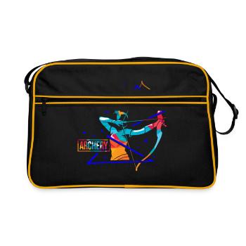 Bogenschießen Polygon - Retro Tasche - Schwarz/Gold - Vorne