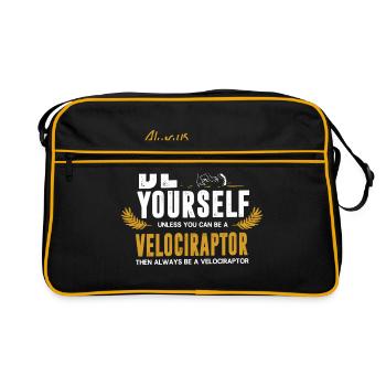 Velociraptor dinosaur - Retro Bag - black/gold - Front