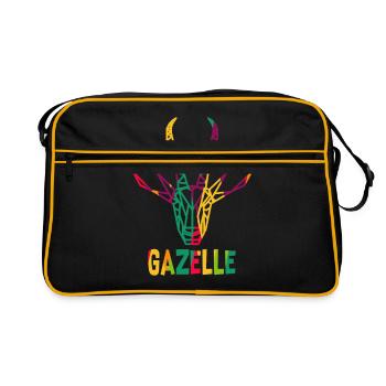 Polygone de gazelle - Sac Retro - noir/or - Devant