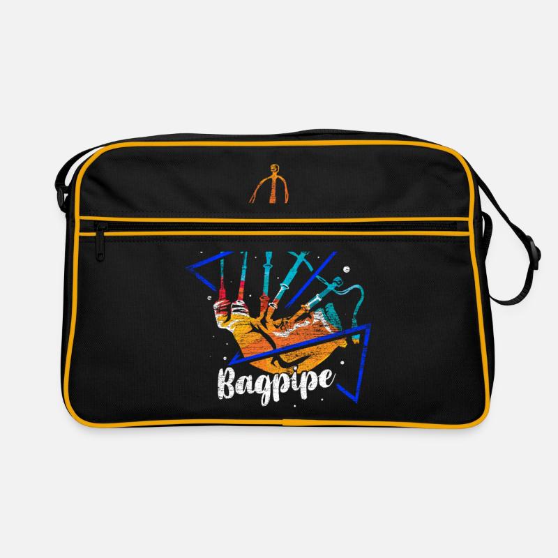 Dudelsack Polygon - Retro Tasche - Schwarz/Gold
