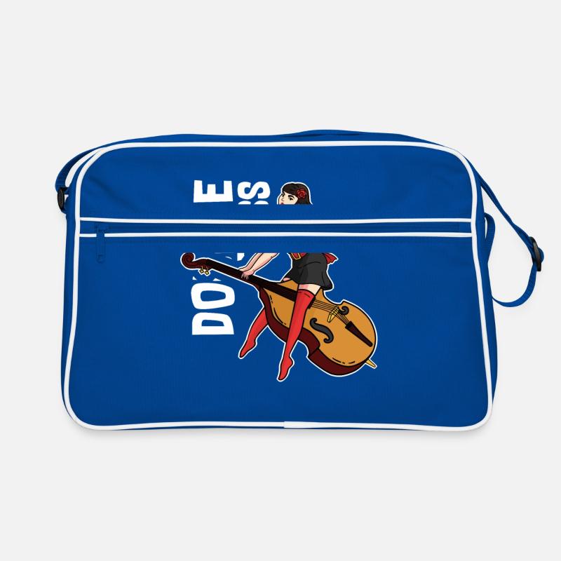 Kontrabass Mädchen Retro Tasche