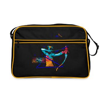 Bogenschießen Polygon - Retro Tasche - Schwarz/Gold - Vorne