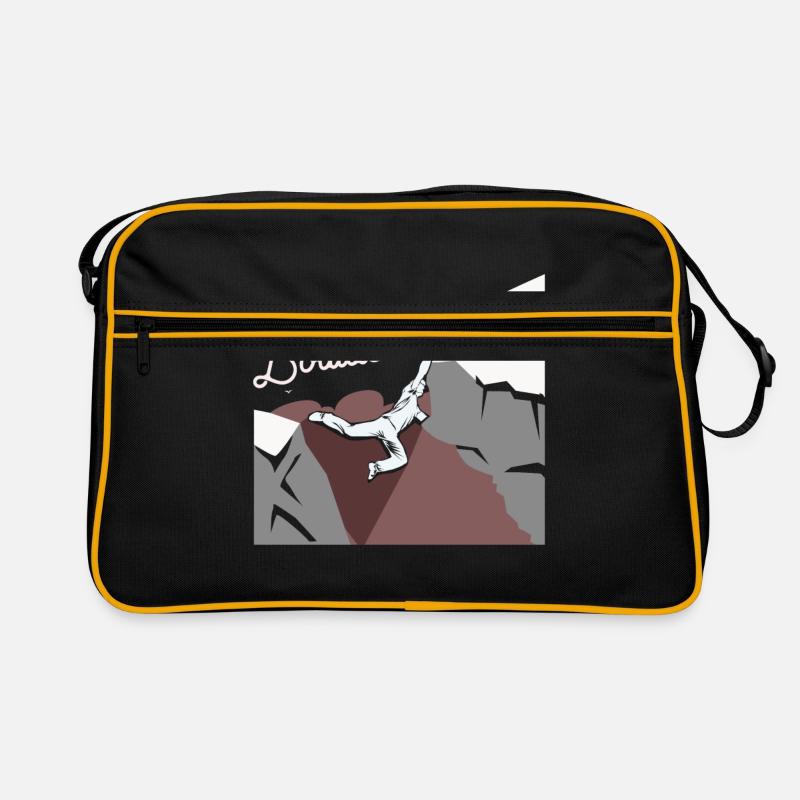 Bouldern - Retro Tasche - Schwarz/Gold
