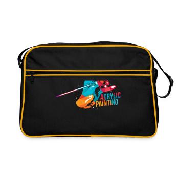 Polygone de peinture acrylique - Sac Retro - noir/or - Devant