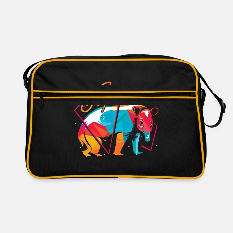 Tapire Polygon - Retro Tasche - Schwarz/Gold
