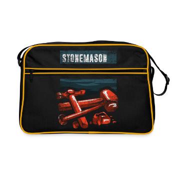 Cadeau de tailleur de pierre - Sac Retro - noir/or - Devant