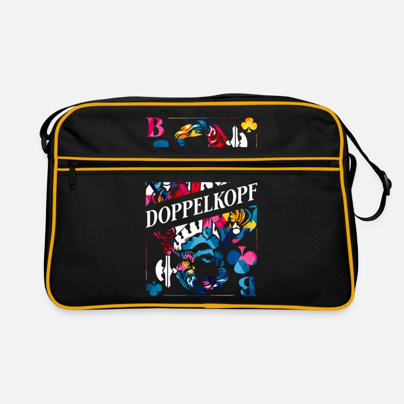 Doppelkopf Polygon - Retro Tasche - Schwarz/Gold