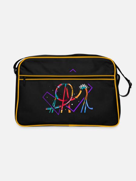 Achterbahn Polygon - Retro Tasche - Schwarz/Gold - Vorne