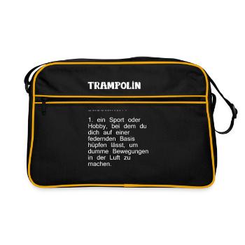 Trampolin - Retro Tasche - Schwarz/Gold - Vorne