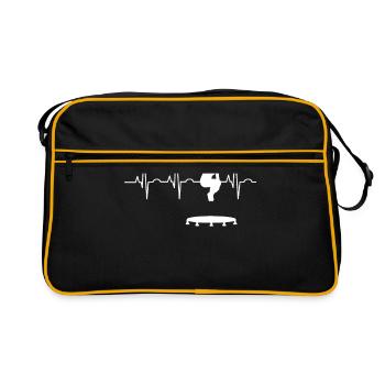 Trampolin Herzschlag - Retro Tasche - Schwarz/Gold - Vorne