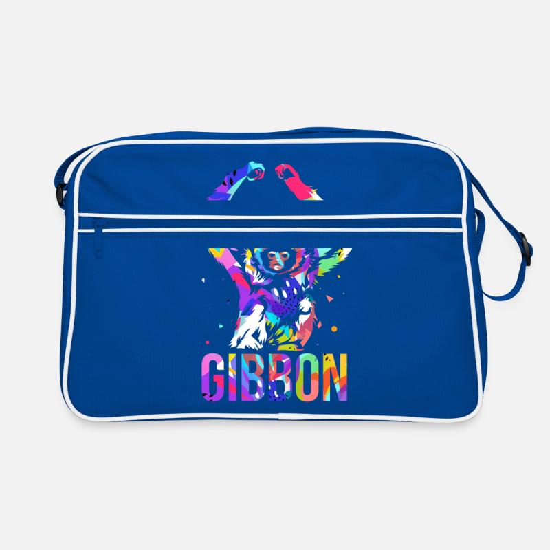 Gibbon Polygon Geschenk Retro Tasche