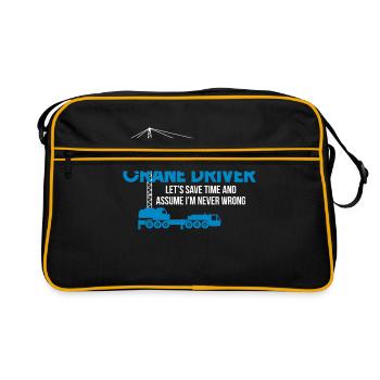 Kranführer - Retro Tasche - Schwarz/Gold - Vorne