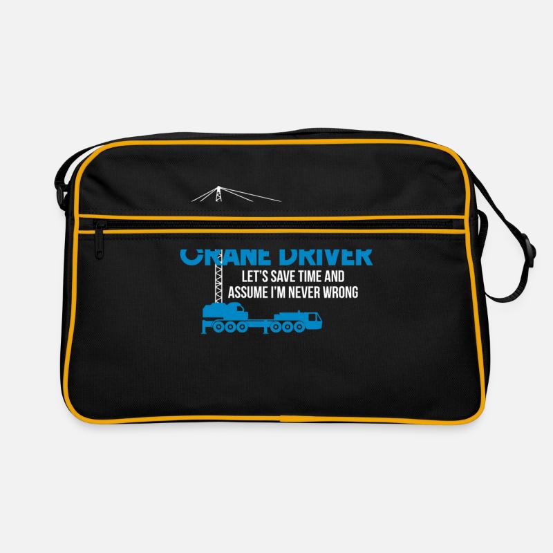 Kranführer - Retro Tasche - Schwarz/Gold