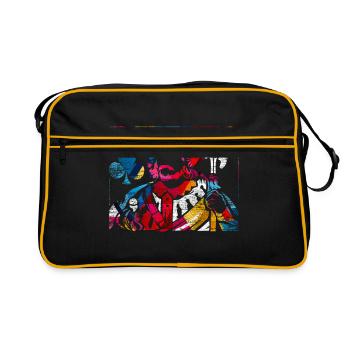 Doppelkopf Polygon Geschenk - Sac Retro - noir/or - Devant