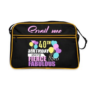 40th birthday - Retro Bag - black/gold - Front