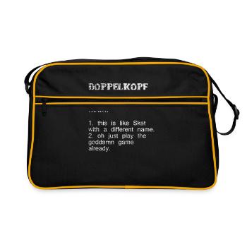 Double head skat - Retro Bag - black/gold - Front