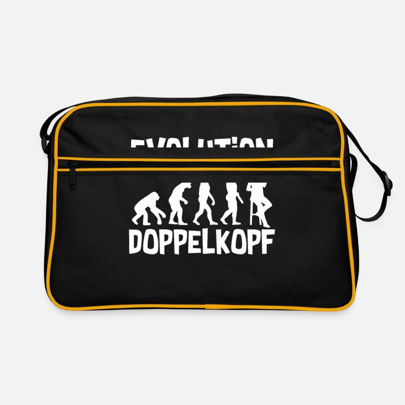 Doppelkopf Entwicklung - Retro Tasche - Schwarz/Gold