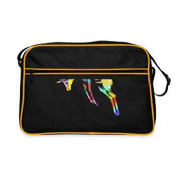 Polygone de gazelle - Sac Retro - noir/or - Devant